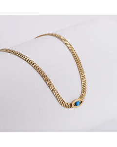 Retro Gold Plated Devil's Eye Choker Stainless Steel Necklace Colorza