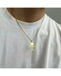 Cute Cartoon Character Stainless Steel Plating Pendant Necklace Colorza-Gold Color-01