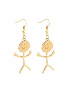 Cute Cartoon Character Stainless Steel Plating Pendant Necklace Colorza-Steel Color-01