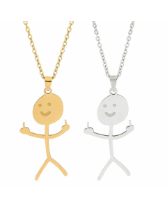 Cute Cartoon Character Stainless Steel Plating Pendant Necklace Colorza