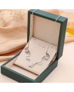Sweet Five Butterfly Titanium Steel Plating Necklace Colorza