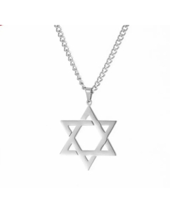 Hollow Out Hexagram Pendant Stainless Steel Titanium Steel Plating Necklace Colorza