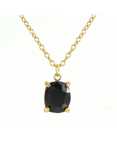 Minimalism Square Inlay Zircon Pendant Titanium Steel Plating Necklace Colorza 