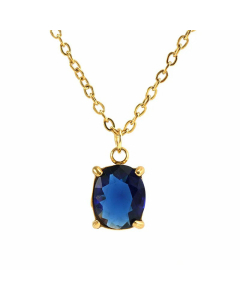 Minimalism Square Inlay Zircon Pendant Titanium Steel Plating Necklace Colorza 