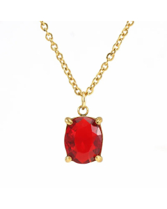 Minimalism Square Inlay Zircon Pendant Titanium Steel Plating Necklace Colorza 