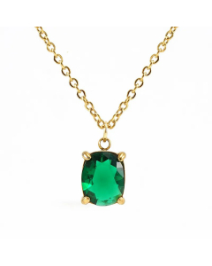 Minimalism Square Inlay Zircon Pendant Titanium Steel Plating Necklace Colorza 