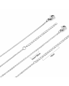 Plain Hemp Flowers Chain Snake Chain Stainless Steel Plating Necklace Colorza-01-1mm-Steel Color