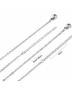 Plain Hemp Flowers Chain Snake Chain Stainless Steel Plating Necklace Colorza-01-2mm-Steel Color