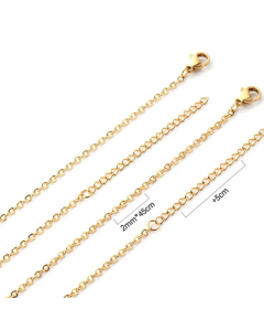 Plain Hemp Flowers Chain Snake Chain Stainless Steel Plating Necklace Colorza-01-2mm-Gold Color