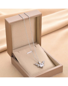 Fashion Inlay Rhinestones Antlers Pendent Titanium Steel Necklace Colorza 