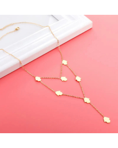 Fashion Palm Eye Stainless Steel Plating Layered Necklaces Colorza