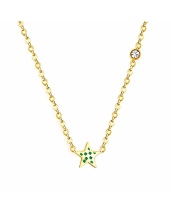 Star Heart Round Plaid Pendent Stainless Steel Pendant Necklace Colorza