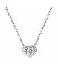 Fashion Heart Shape Flower Wings Zircon Pendant Stainless Steel Plating Necklace Colorza