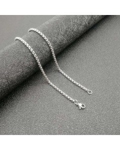 Plain Solid Color Square Pearl Chain Titanium Steel Plating Necklace Colorza 
