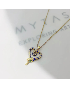 Fashion Snake Inlay Rhinestones Pendant Stainless Steel Necklace Colorza