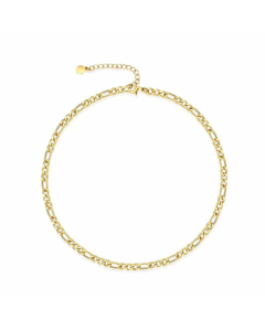 Minimalism Figaro Chain Stainless Steel Plating Choker Necklace Colorza