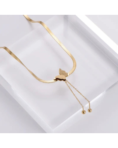 Elegant Gold Plated Butterfly Stainless Steel Pendant Necklace Colorza