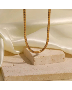 Basic Solid Color Snake Chain Titanium Steel Plating Necklace Colorza 