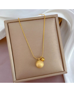 Minimalism Ball Pendent Titanium Steel Plating Necklace Colorza