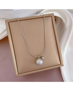 Minimalism Ball Pendent Titanium Steel Plating Necklace Colorza