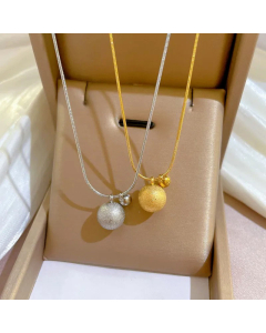 Minimalism Ball Pendent Titanium Steel Plating Necklace Colorza