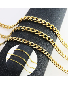 Mutil-Size Solid Color Curby Chain Titanium Steel Plating Necklace Colorza 