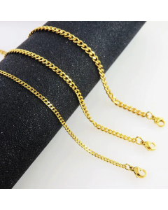 Mutil-Size Solid Color Curby Chain Titanium Steel Plating Necklace Colorza