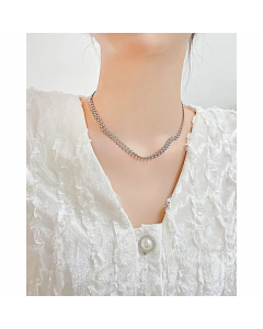 Plain Solid Color Leaf Chain Stainless Steel Plating Choker Colorza