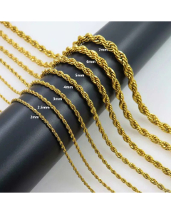 Plain Solid Color Twist Chain Stainless Steel Plating Necklace Colorza