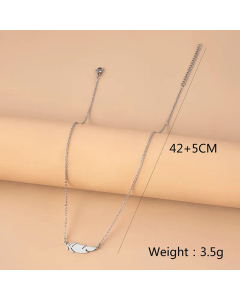 Non-Fading Feather Pendent Stainless Steel Necklace Colorza