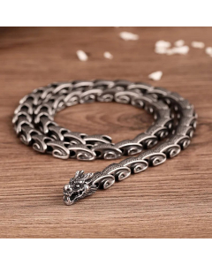 Casual Solid Color Dragon Pattern Titanium Steel Plating Necklace Colorza