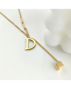 Minimalism Letter Heart Shape Flower Titanium Steel Plating Necklace Colorza