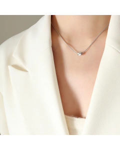 Gold Plated Simple Style Geometric Pendent Titanium Steel Necklace Colorza