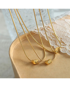 Gold Plated Simple Style Geometric Pendent Titanium Steel Necklace Colorza
