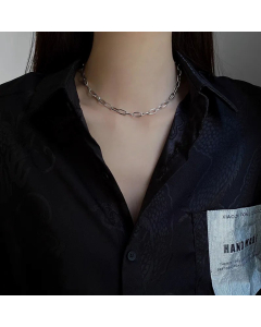 Plain Peperclip Chain Titanium Steel Patchwork Choker Colorza