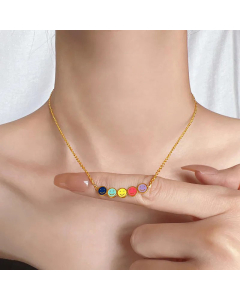 Novelty Enamel Smiley Face Titanium Steel Plating Necklace Colorza 