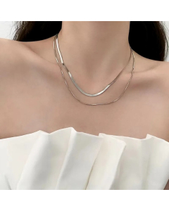 Plain Solid Color Layered Titanium Steel Plating Necklaces Colorza 