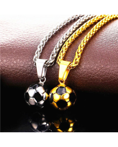Fashion Football Pendant Titanium Steel Polishing Necklace Colorza
