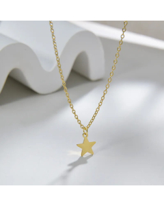 Detachable Round Star Pearl Pendant Stainless Steel Layered Necklace Colorza