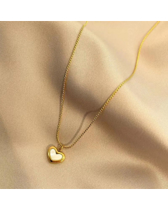 Minimalism Heart Shape Pendant Titanium Steel Plating Necklace Colorza 