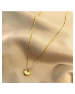 Minimalism Heart Shape Pendant Titanium Steel Plating Necklace Colorza 