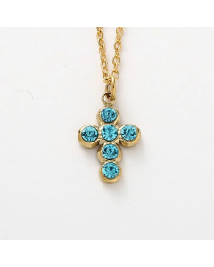 Inlay Rhinestones Cross Pendant Stainless Steel Titanium Steel Plating Necklace Colorza