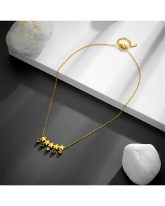Temperament Star Titanium Steel Plating Inlay Zircon Tassel Necklace Colorza