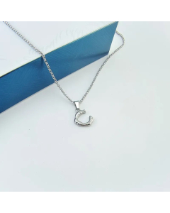 Minimalism Letter Pendant Titanium Steel Polishing Necklace Colorza CA07830002