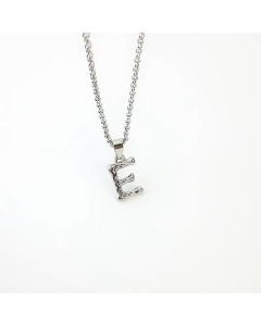 Minimalism Letter Pendant Titanium Steel Polishing Necklace Colorza CA07830002