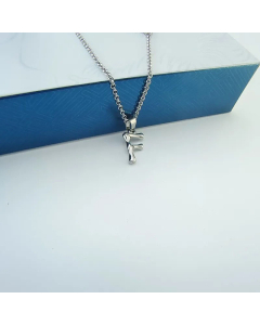 Minimalism Letter Pendant Titanium Steel Polishing Necklace Colorza CA07830002