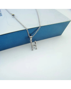 Minimalism Letter Pendant Titanium Steel Polishing Necklace Colorza CA07830002