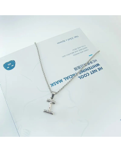 Minimalism Letter Pendant Titanium Steel Polishing Necklace Colorza CA07830002