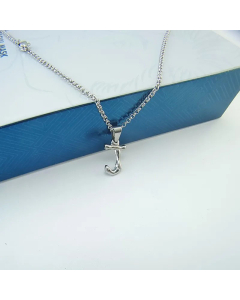 Minimalism Letter Pendant Titanium Steel Polishing Necklace Colorza CA07830002
