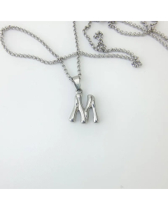 Minimalism Letter Pendant Titanium Steel Polishing Necklace Colorza CA07830002